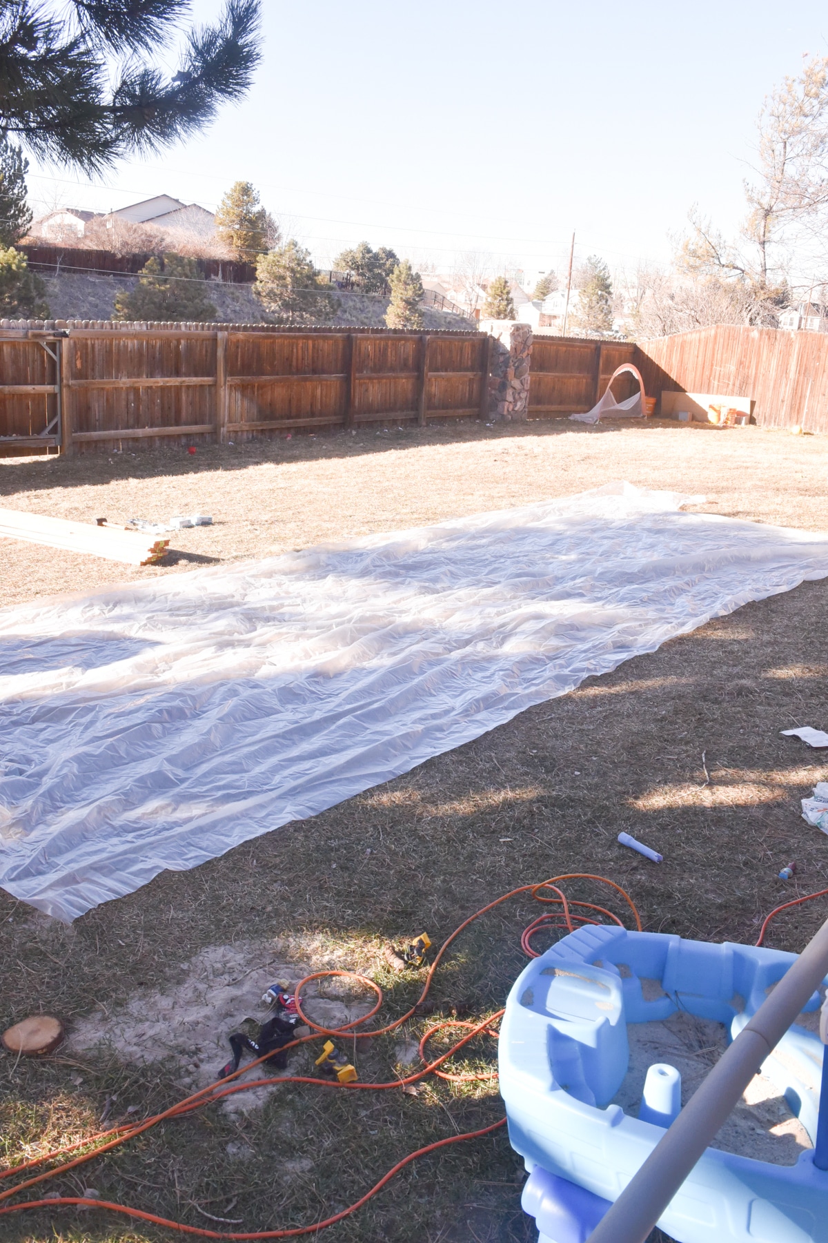 plastic sheeting for backyard ice rink