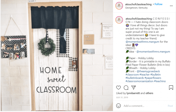 home sweet classroom door