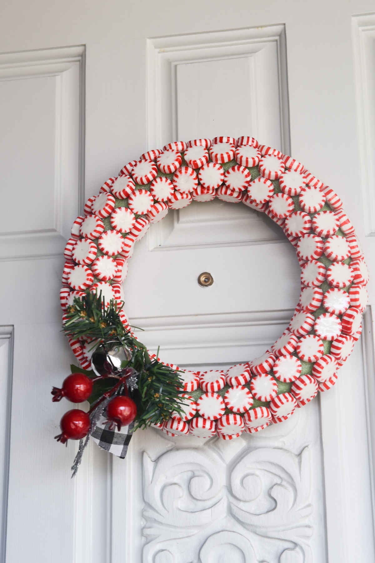 Dollar Tree DIY Peppermint Wreath Tutorial - Clarks Condensed