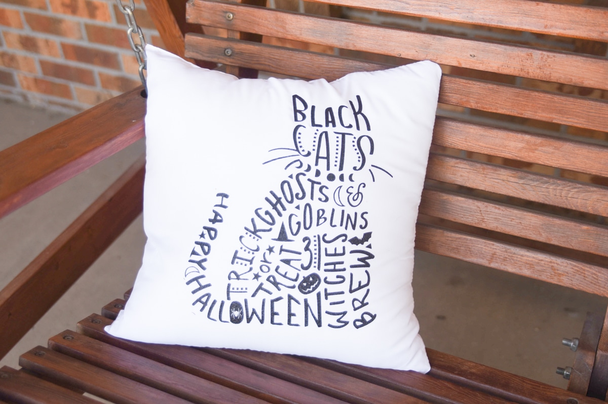 cricut halloween cat pillow