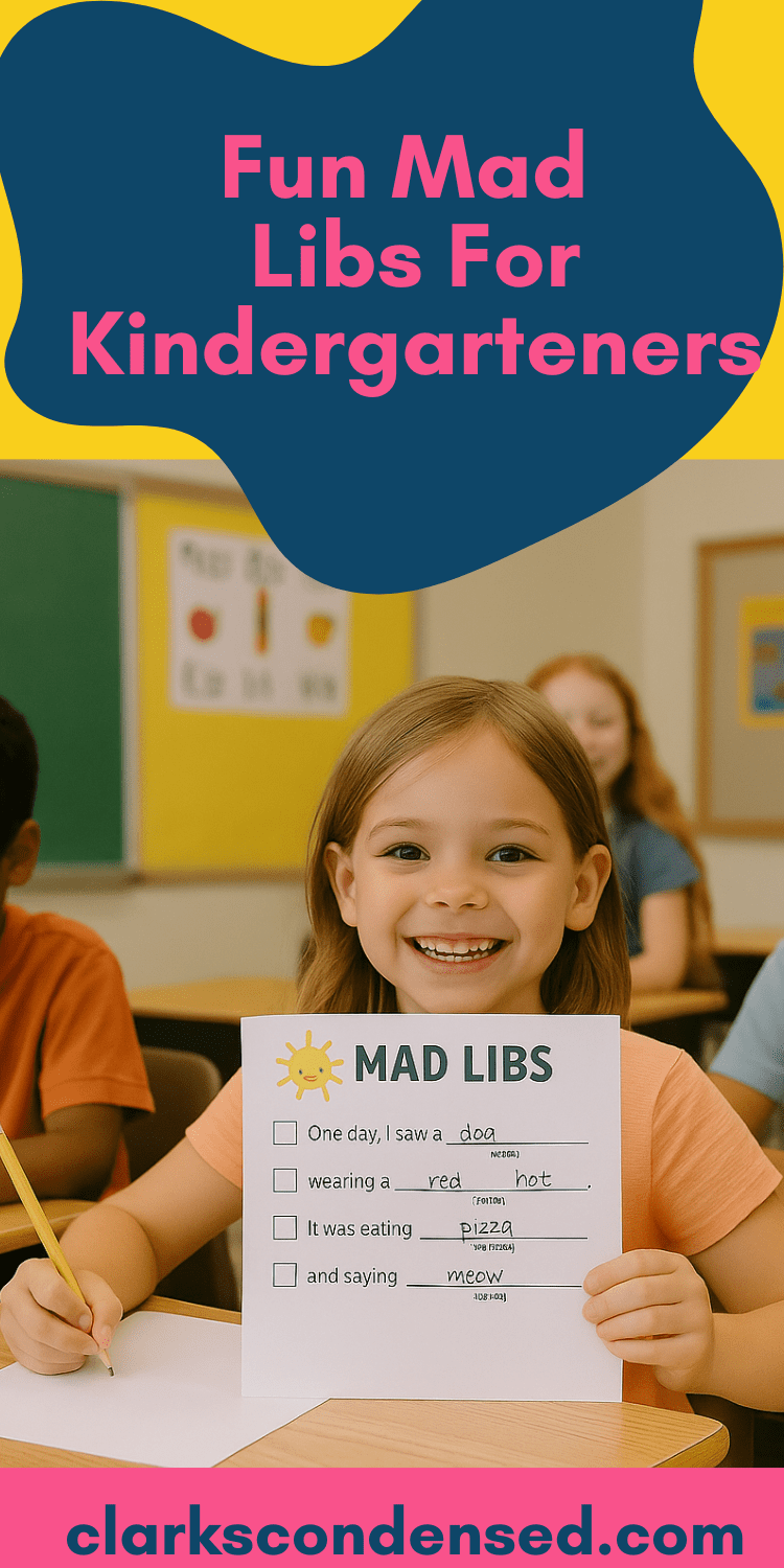 Fun Mad Libs for Kindergarteners: Simple and Silly Learning Activities